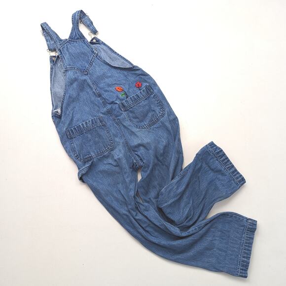 Vintage Circo Overalls Unisex Children's Size 10-12 Denim Fall Leaves - Picture 3 of 6